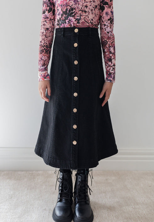 Steph Denim Button Front Skirt